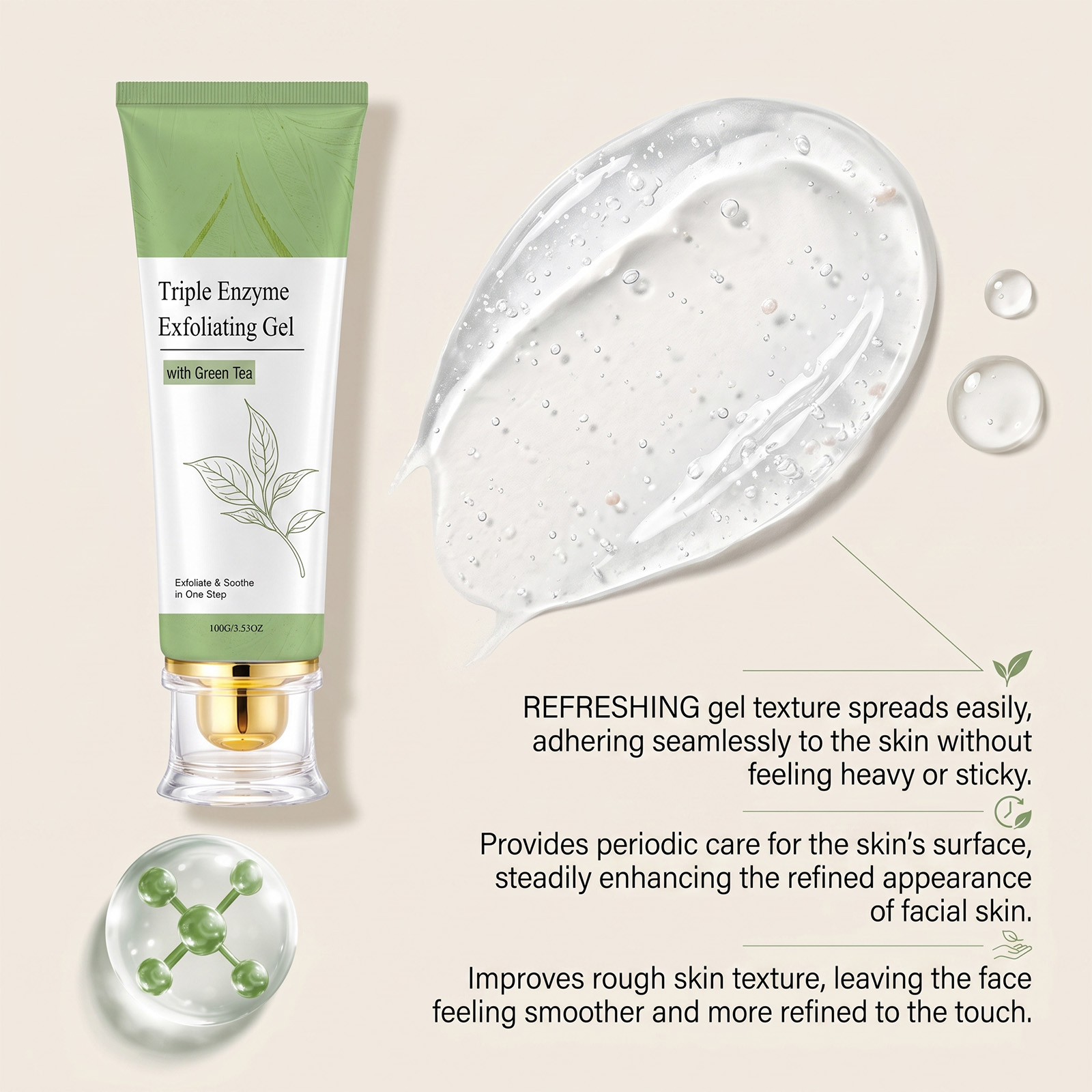 Gel Exfoliante de Té Verde, Li - Peptide Neck Cream reseña y precio